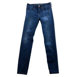 American Eagle Outfitters Womens Jeans Size 2 Skinny Jeggings Stretch Blue Denim